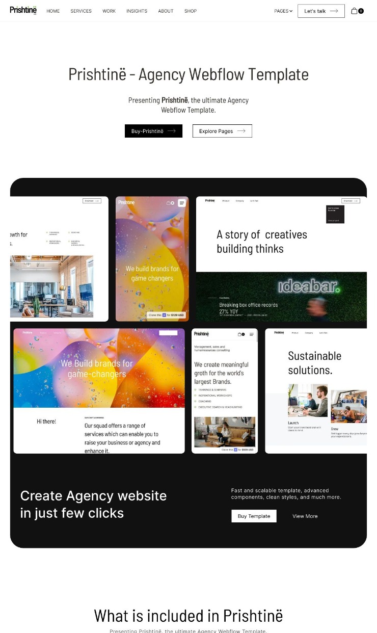Webflow template for Agency – Prishtinë — website design on Landdding