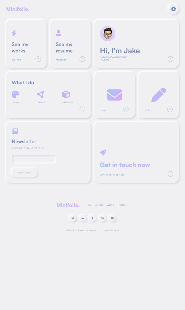 Minifolio - Webflow Template — website design on Landdding