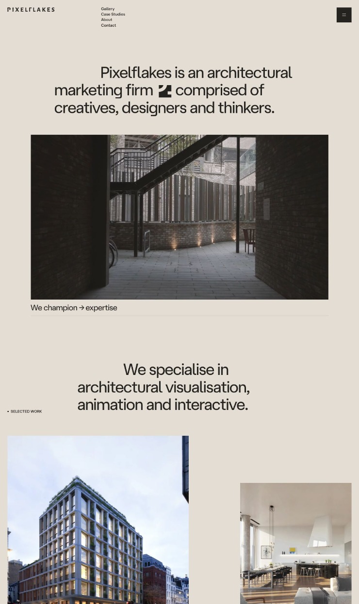 Pixelflakes — website design on Landdding
