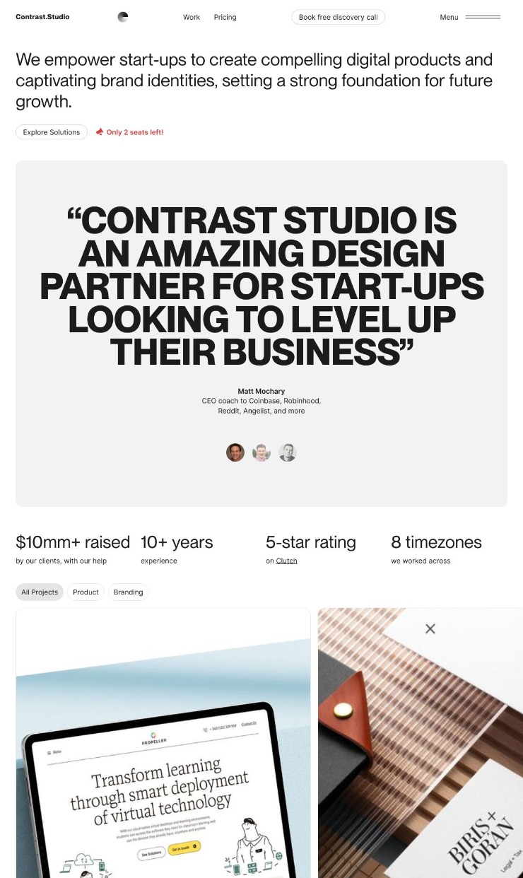 Contrast — website design on Landdding