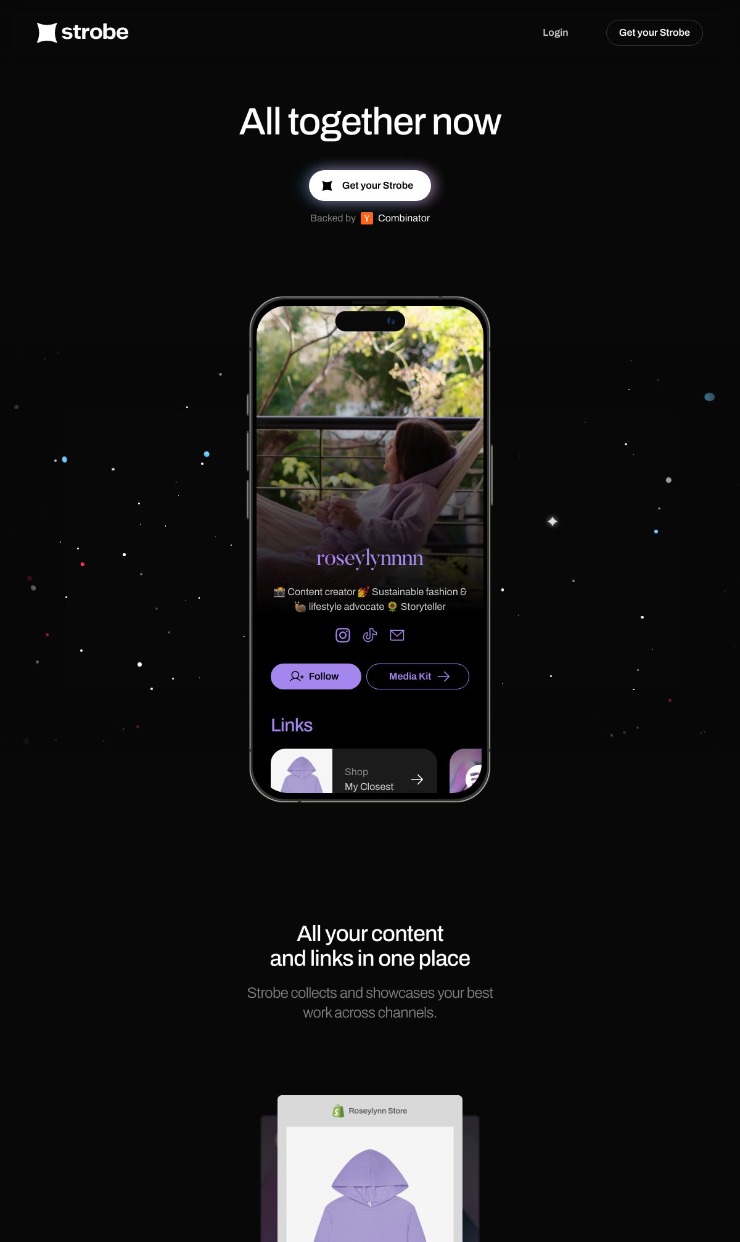 Strobe — website design on Landdding
