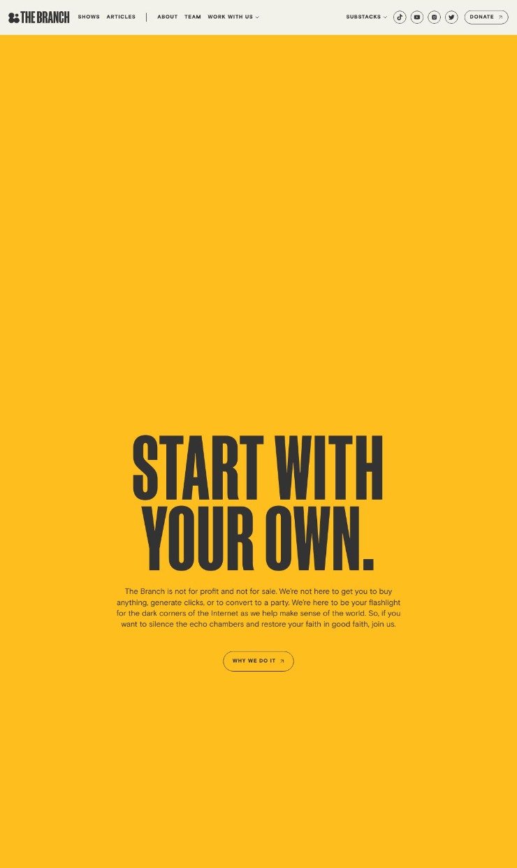 The Branch — website design on Landdding