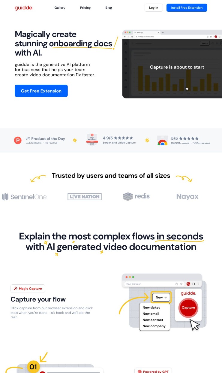 Guidde — website design on Landdding