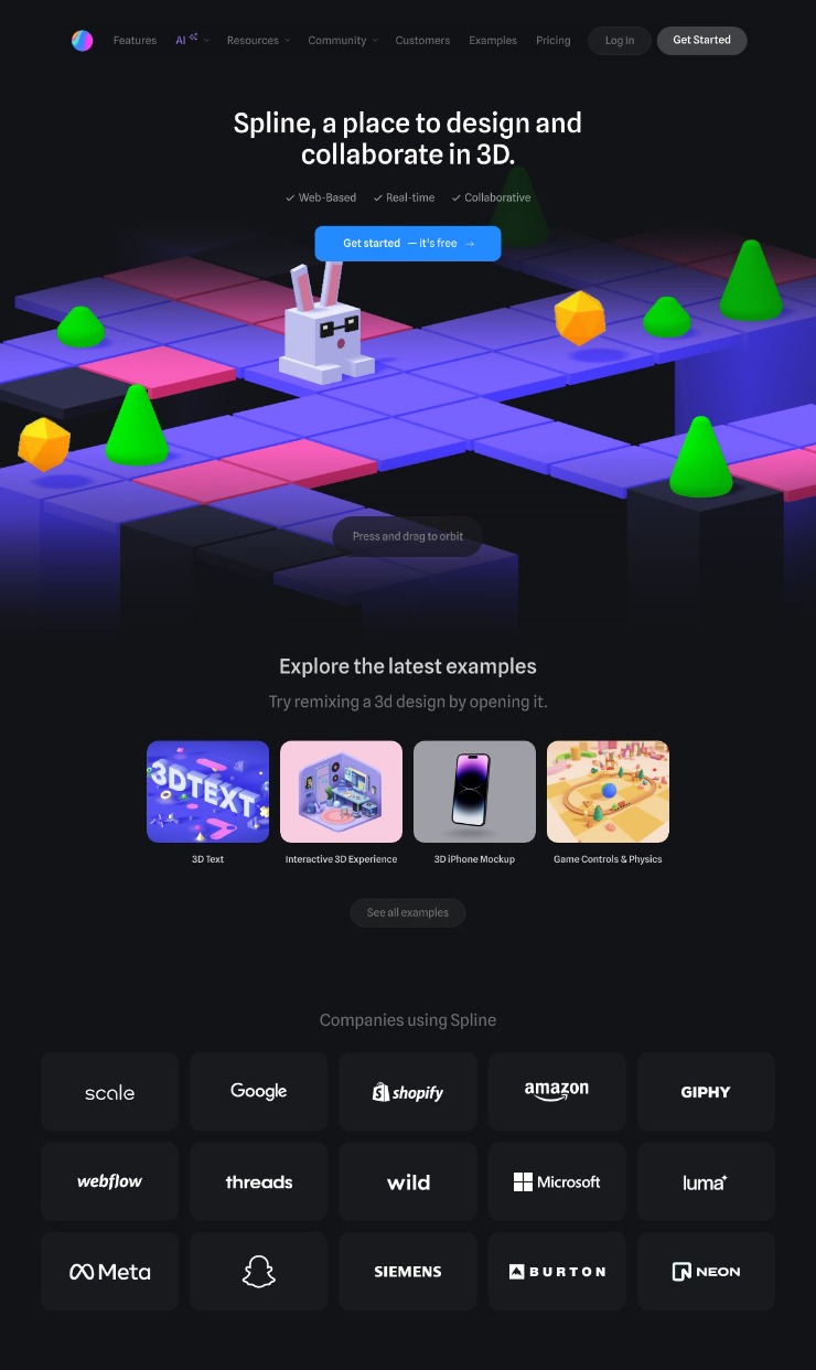 Spline — website design on Landdding