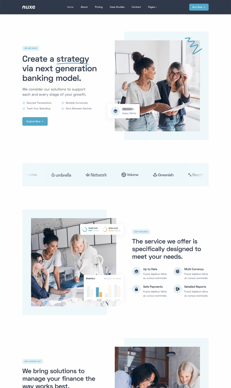 Nuxe - Corporate Template — website design on Landdding