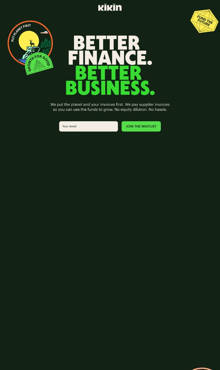 Kikin Finance — website design on Landdding