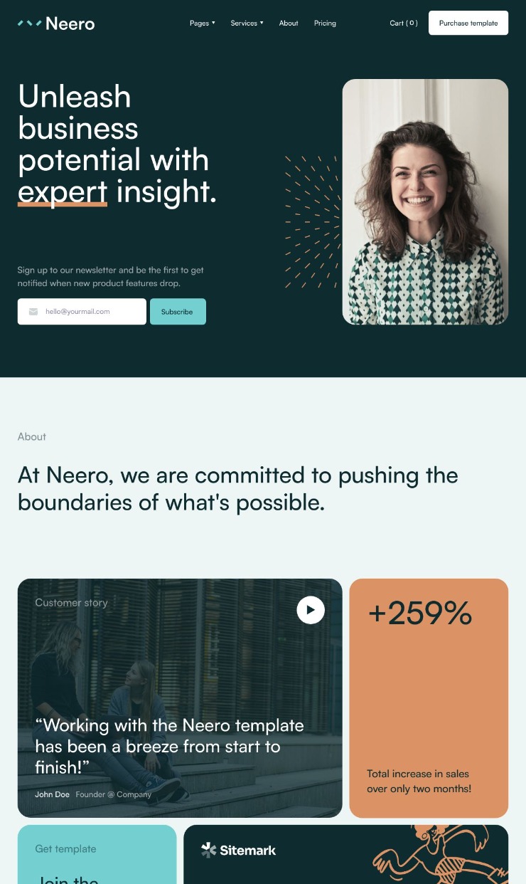Neero - Consulting Webflow template — website design on Landdding