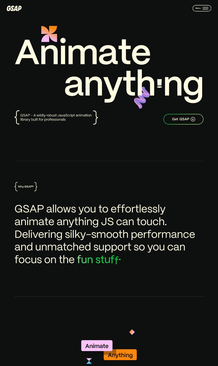 Gsap — website design on Landdding