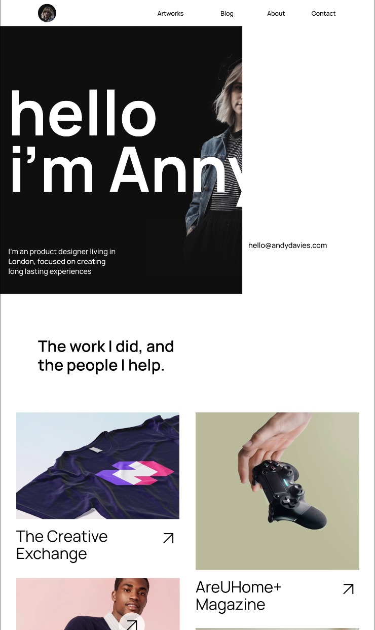 Artful - Webflow Portfolio Template — website design on Landdding