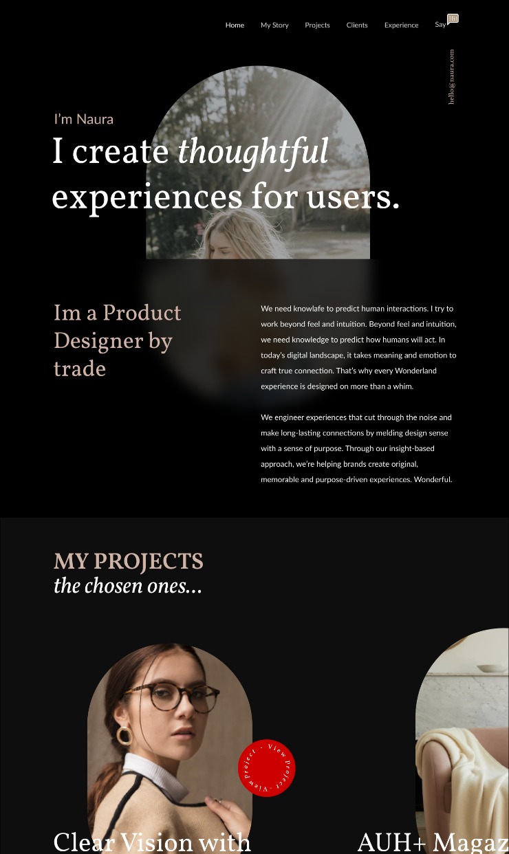 Naura - Webflow Portfolio Template — website design on Landdding