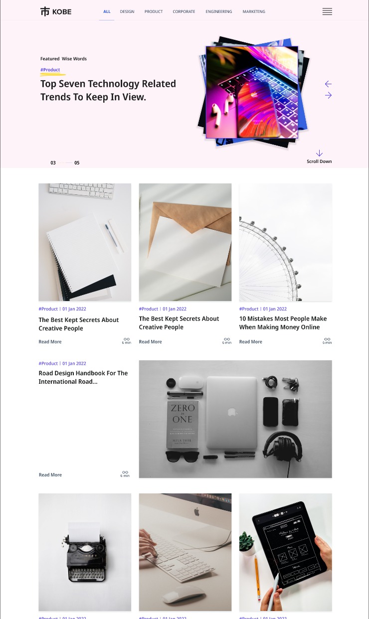 Kobe - Webflow Blog Template — website design on Landdding
