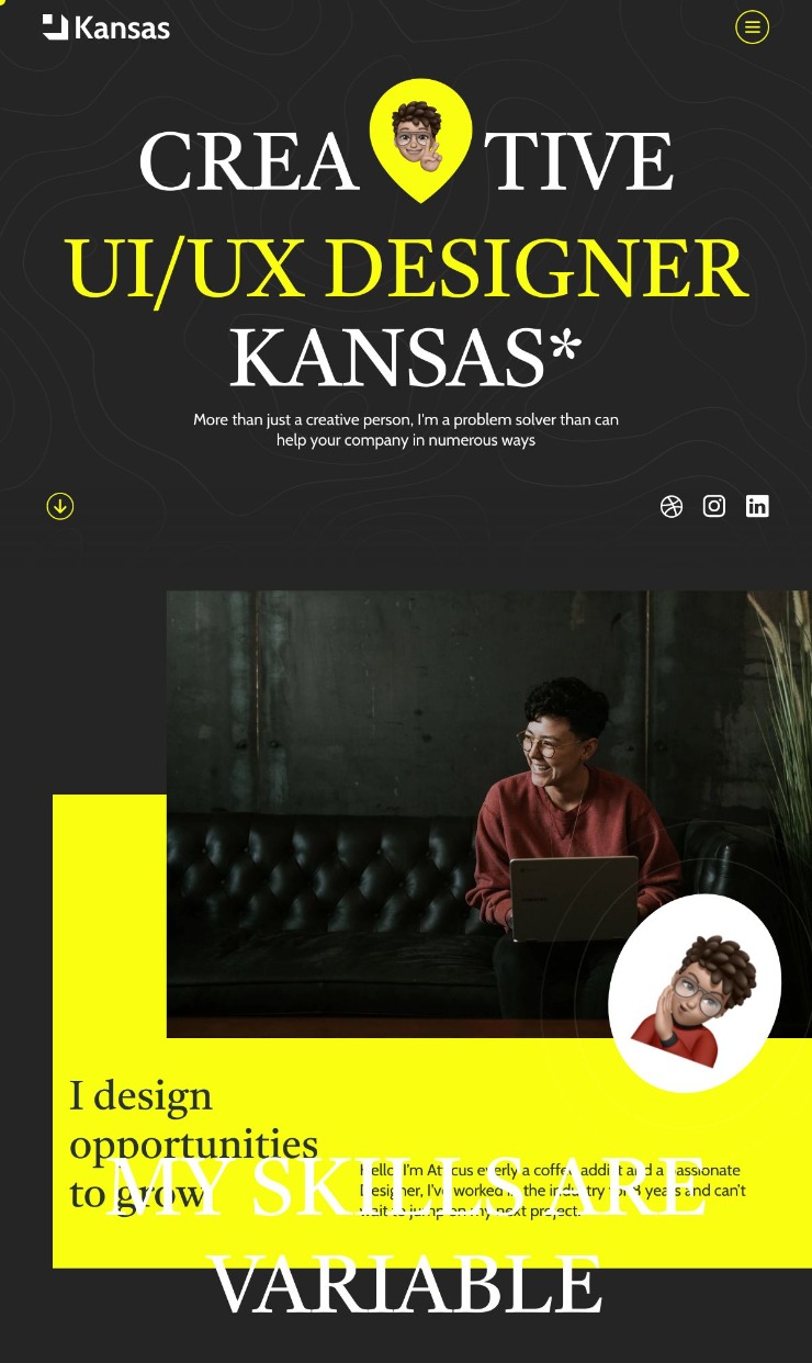 Kansas - Webflow Portfolio Template — website design on Landdding