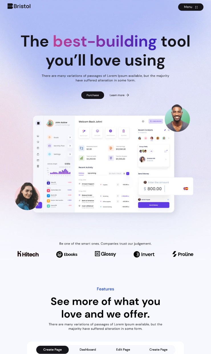 Bristol - Webflow App Template — website design on Landdding