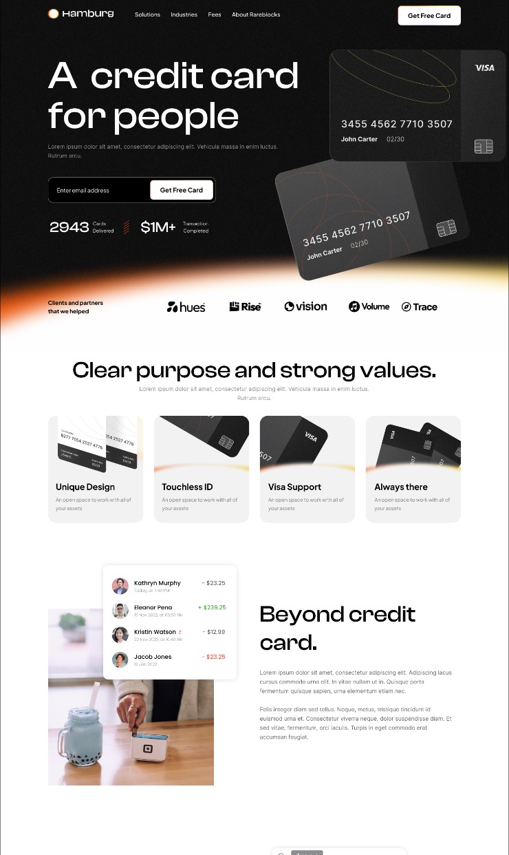 Hamburg - Webflow Finance Template — website design on Landdding