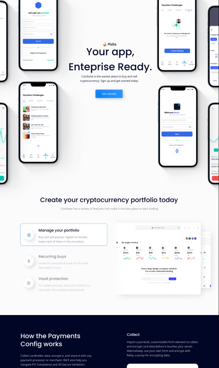 Malta - Webflow App template — website design on Landdding