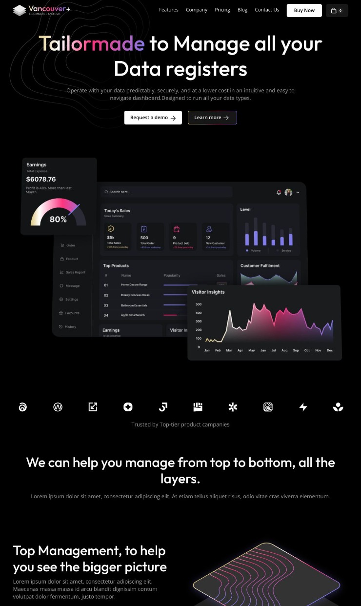 Vancouver Plus - Webflow Saas Template — website design on Landdding