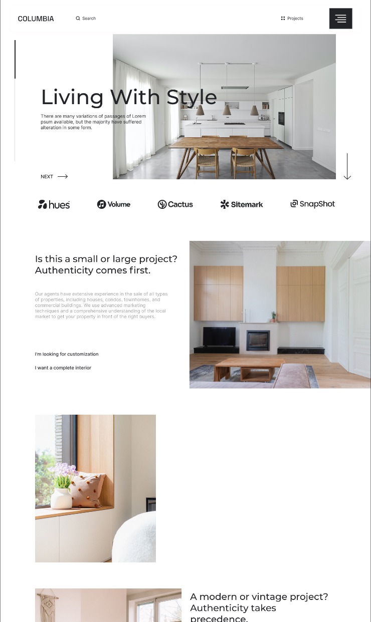 Columbia - Webflow Real Estate Template — website design on Landdding
