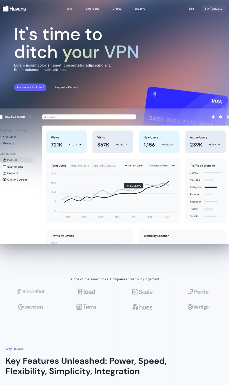 Havana - Webflow SaaS Template — website design on Landdding
