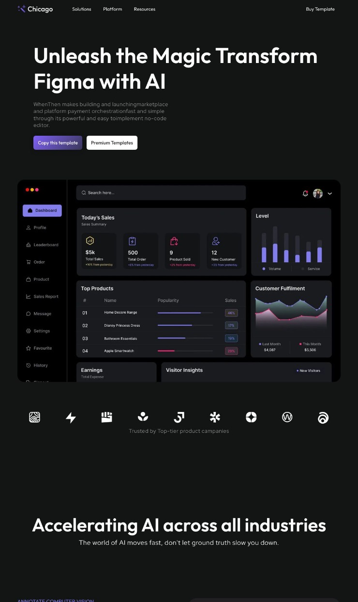 Chicago - Webflow SaaS Template — website design on Landdding