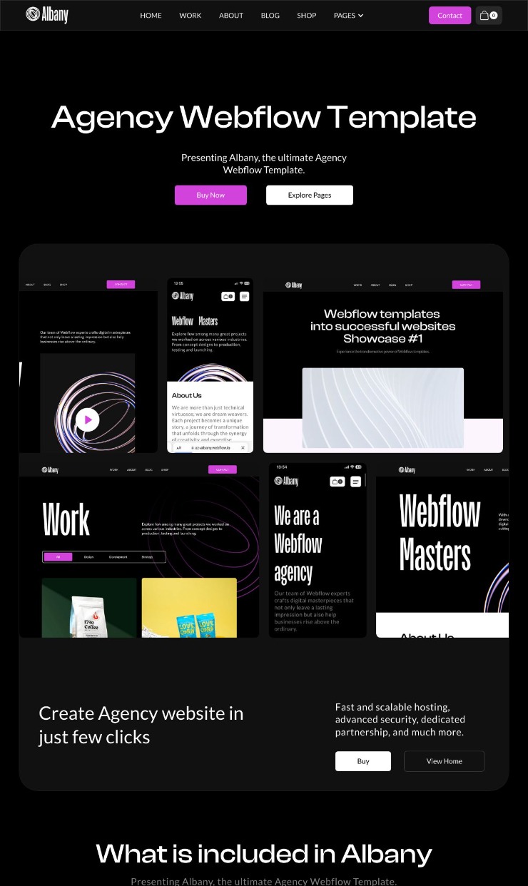 Albany - Webflow Agency Template — website design on Landdding