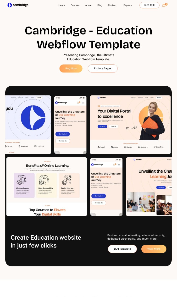 Cambridge - Webflow University Template — website design on Landdding