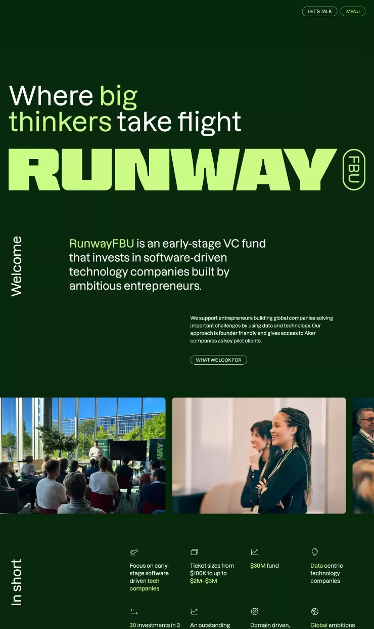 RunwayFBU — website design on Landdding