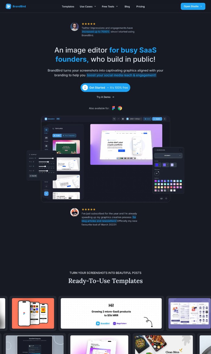 Brandbird — website design on Landdding