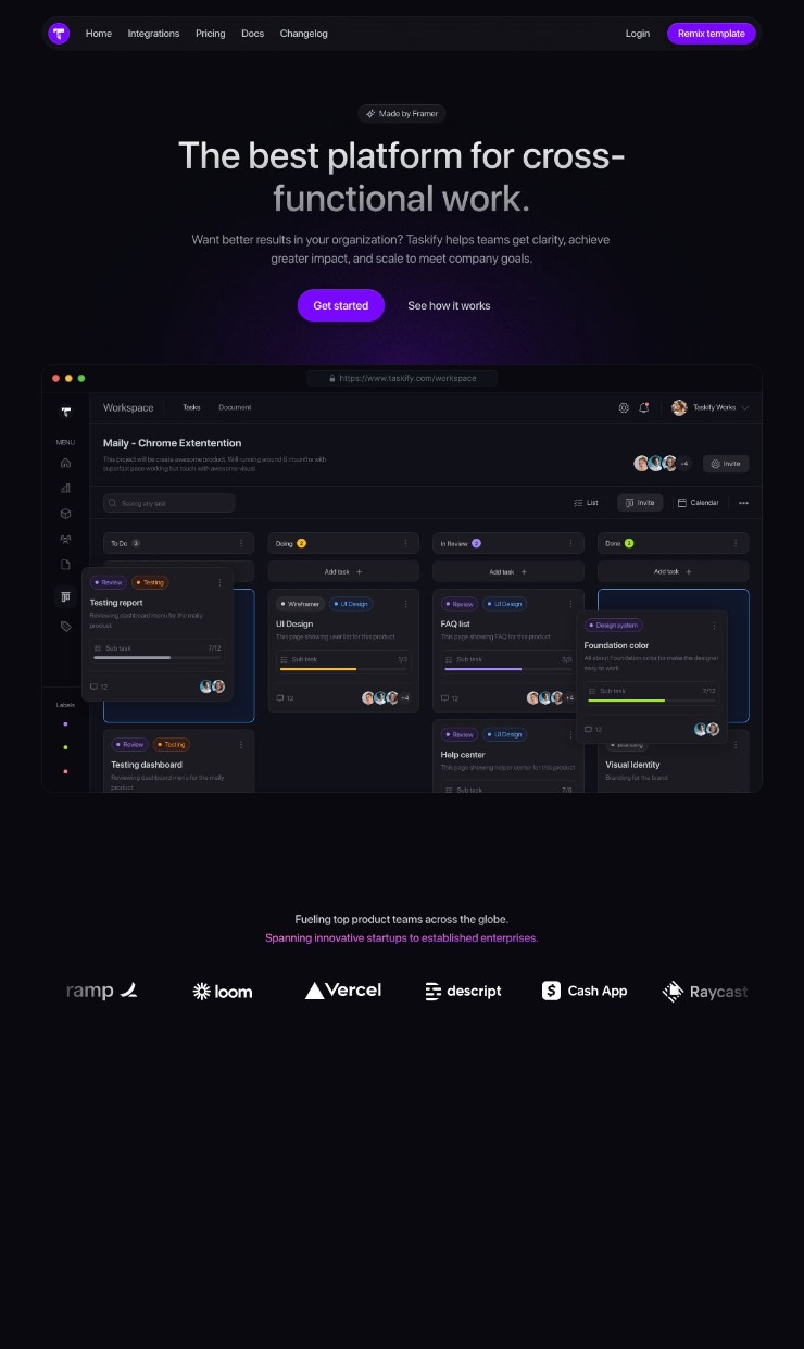 Taskify - Your Task Managment Solution — website design on Landdding