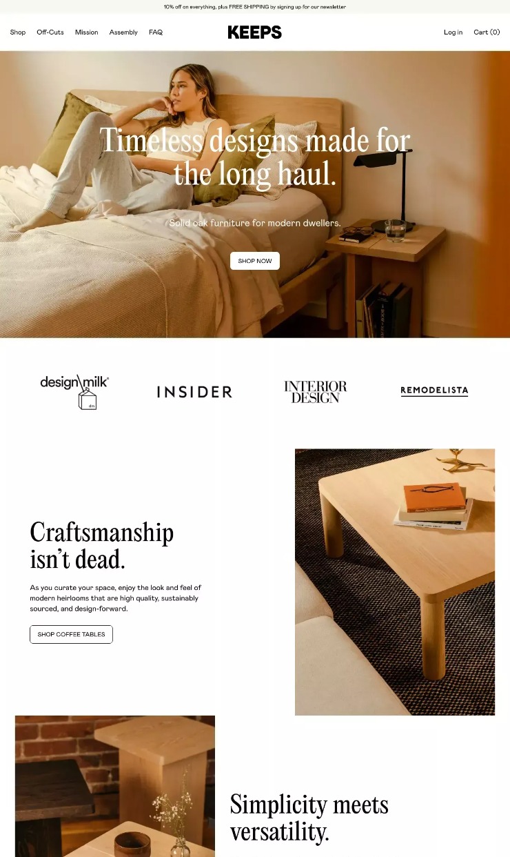 Keeps Home — website design on Landdding