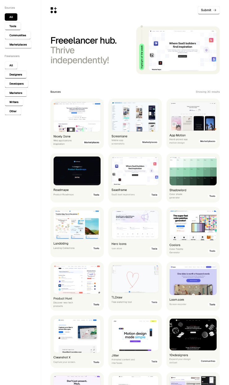 Freeelancer — website design on Landdding
