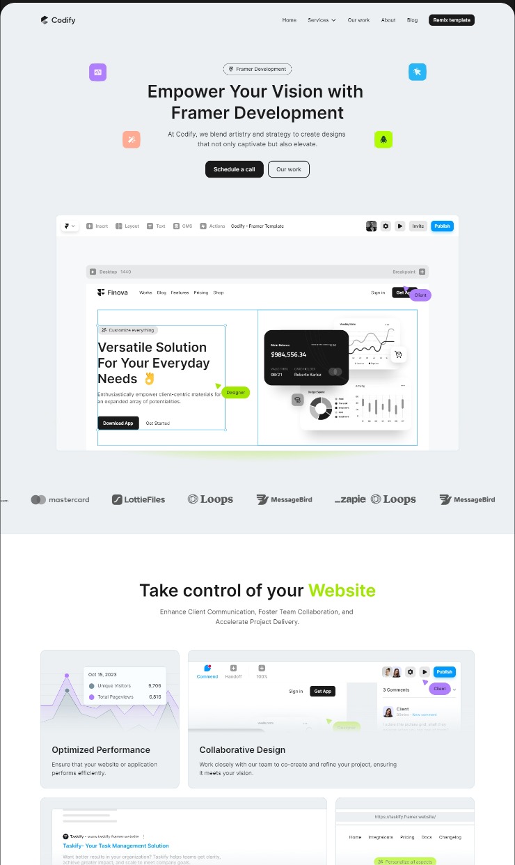Codify - Framer Template — website design on Landdding
