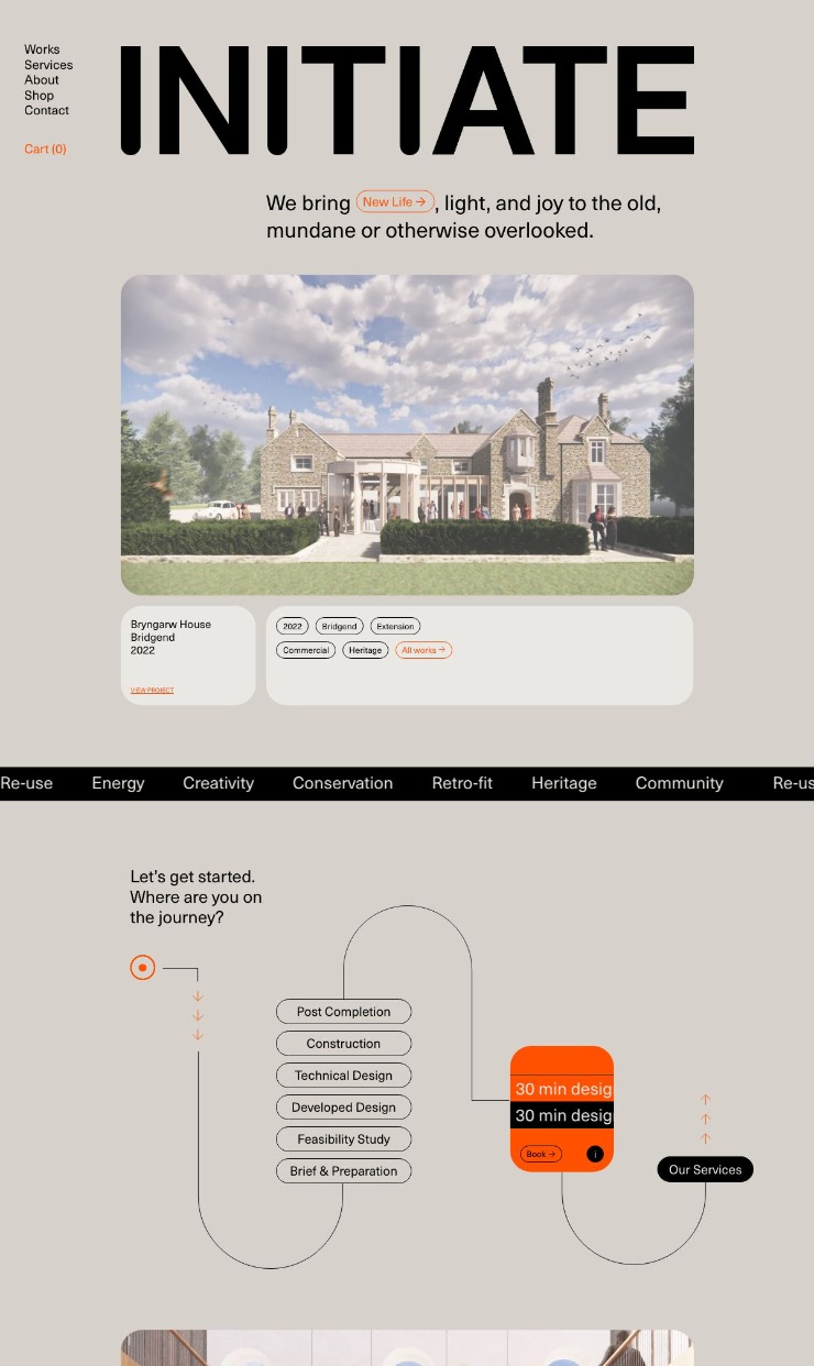 Initial Architecture — website design on Landdding