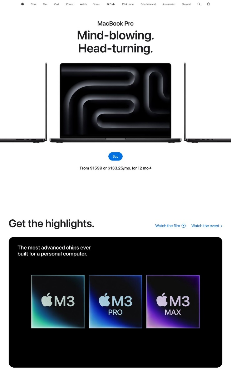 MacBook Pro - Apple — website design on Landdding
