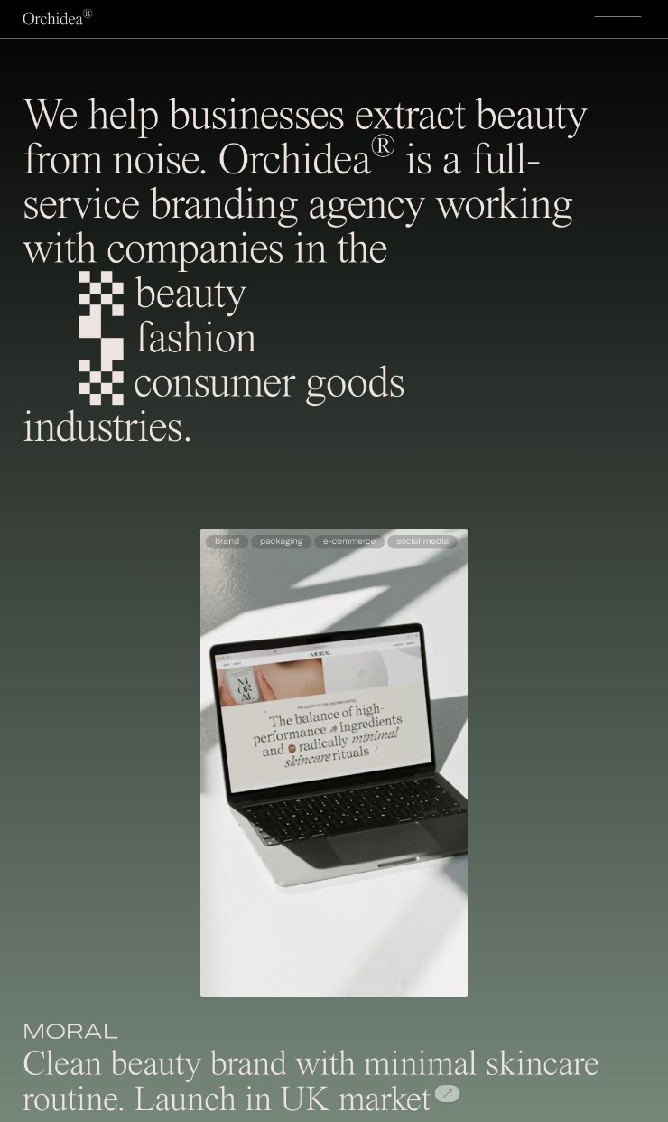 Orchidea Agency — website design on Landdding