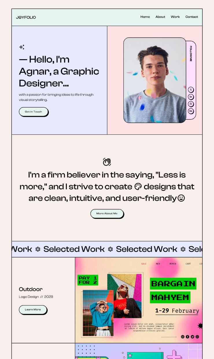 Joyfolio - Portfolio Website Template — website design on Landdding