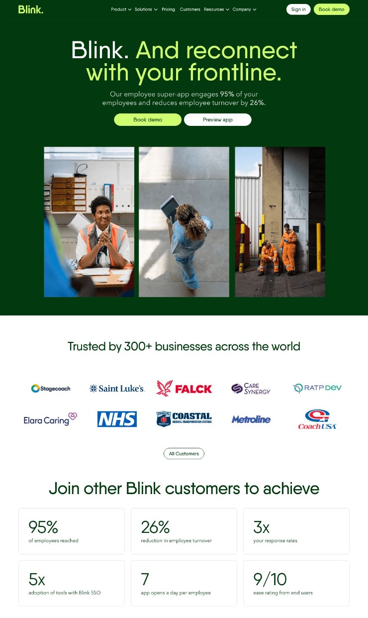 Blink — website design on Landdding