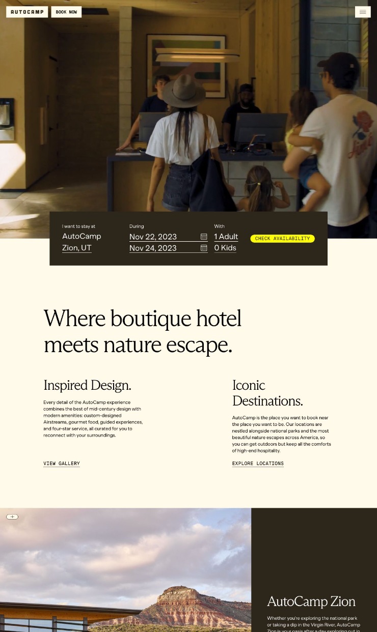 AutoCamp — website design on Landdding