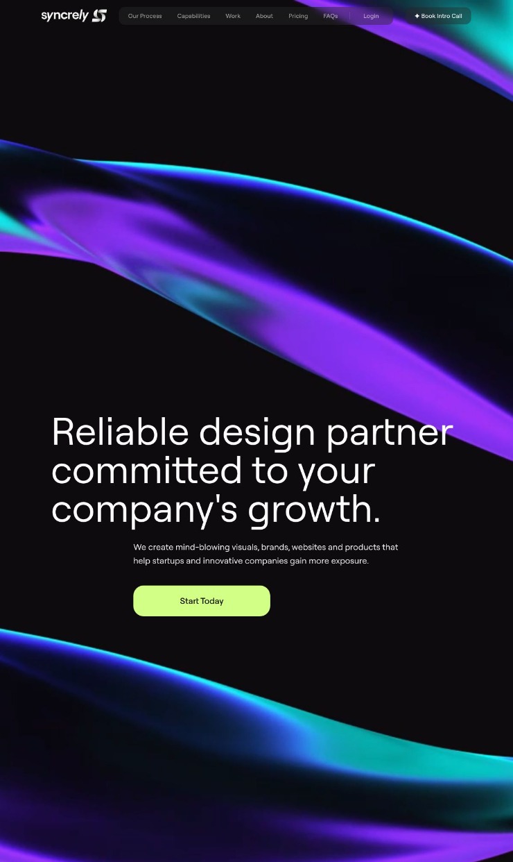 Syncrely — website design on Landdding