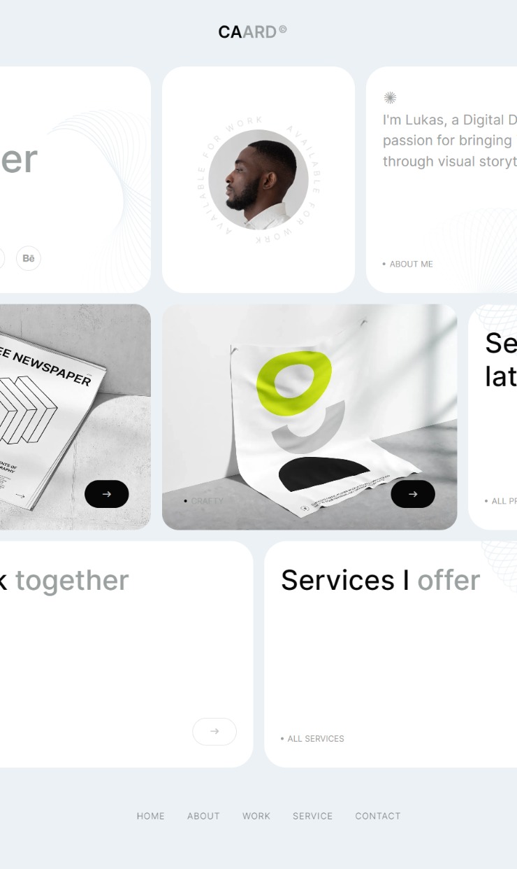 Caard - Designer Website Template — website design on Landdding