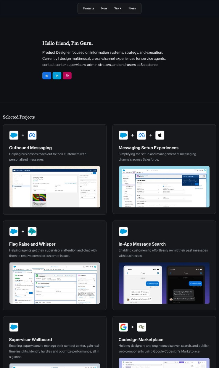 Gurudutt Perichetla - Design Porfolio — website design on Landdding