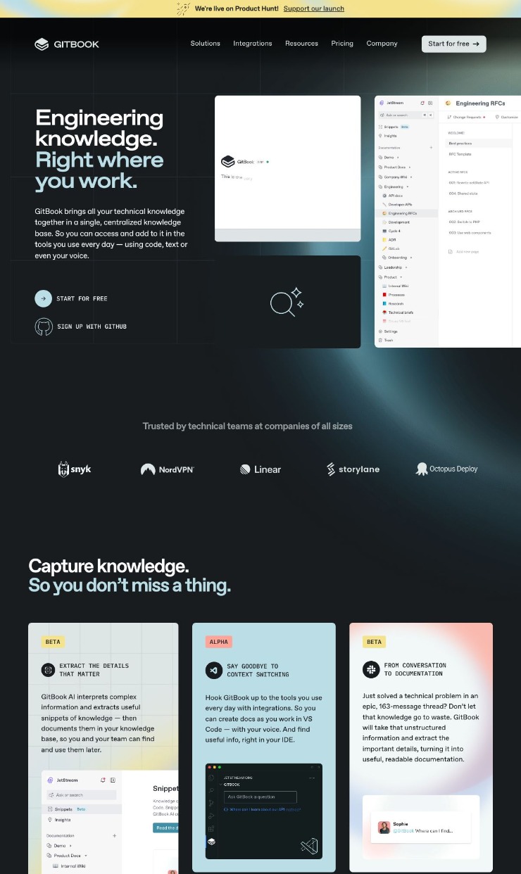 GitBook — website design on Landdding