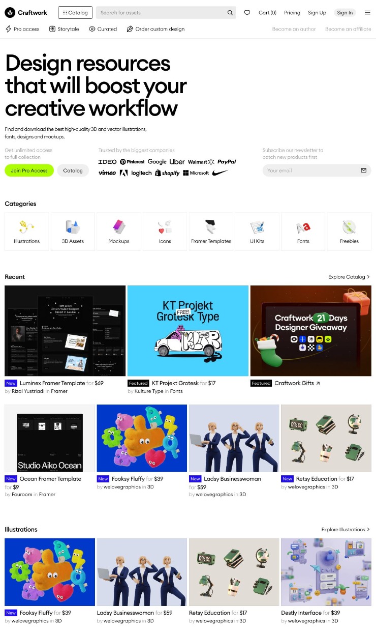 Craftwork — website design on Landdding