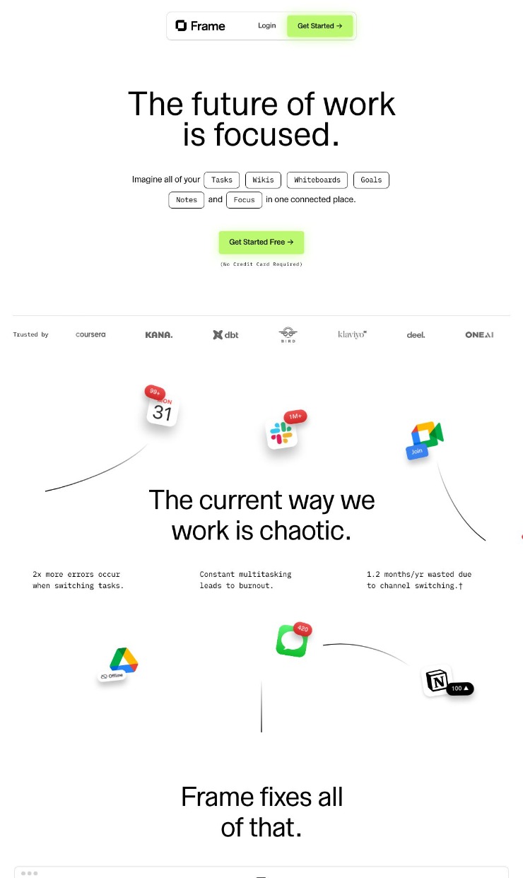 Frame — website design on Landdding