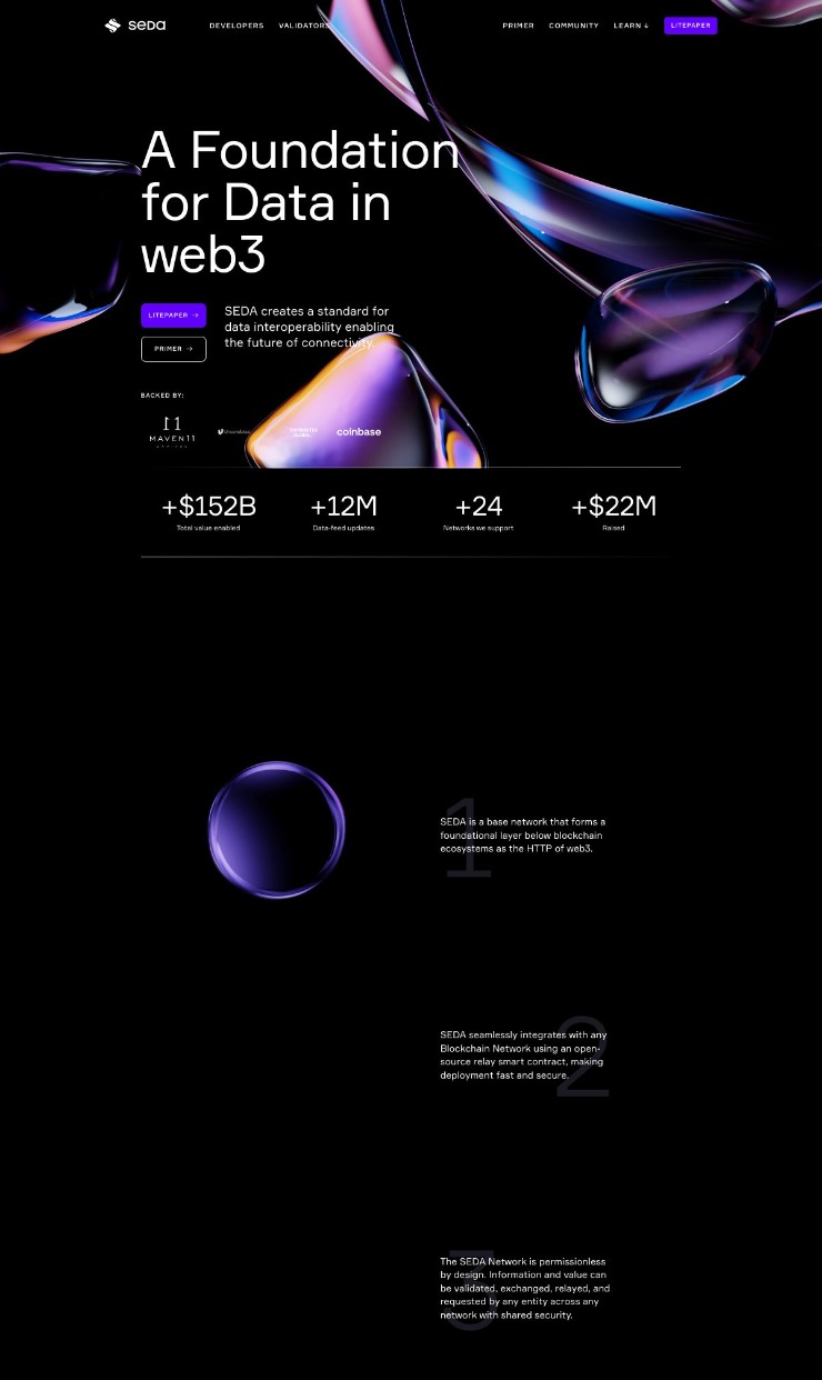 SEDA — website design on Landdding