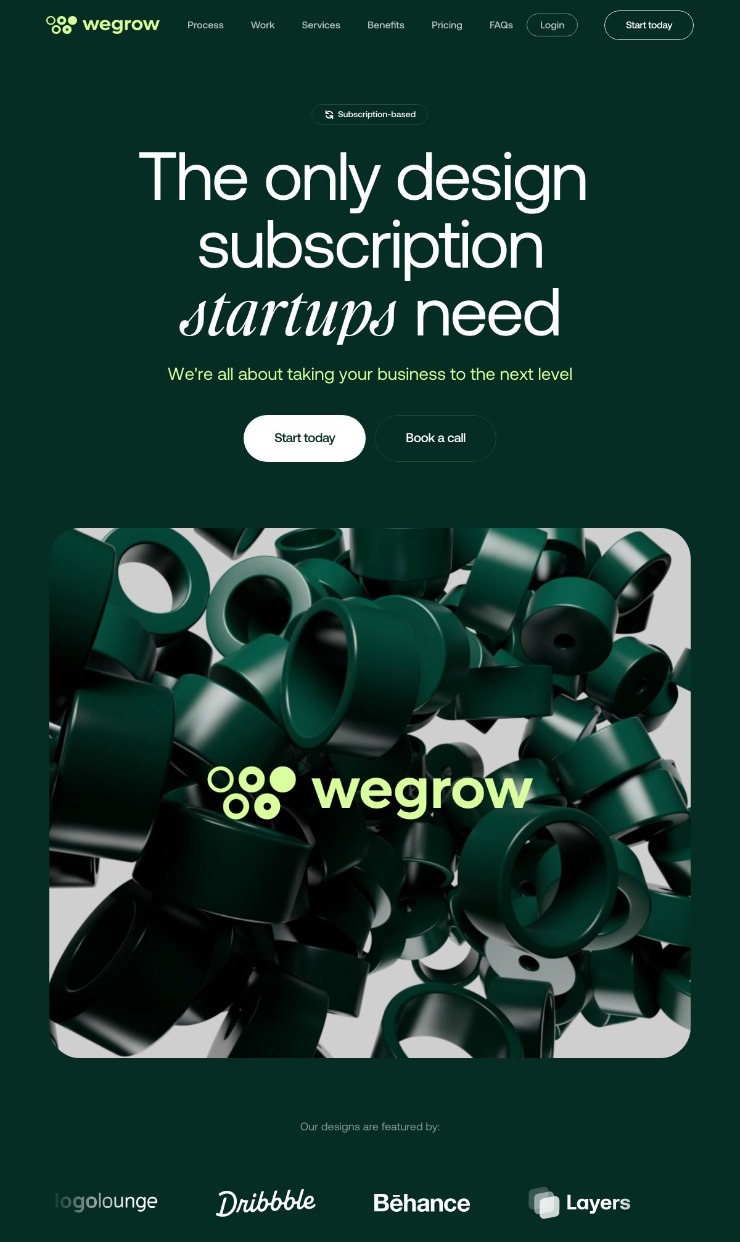 Wegrow — website design on Landdding