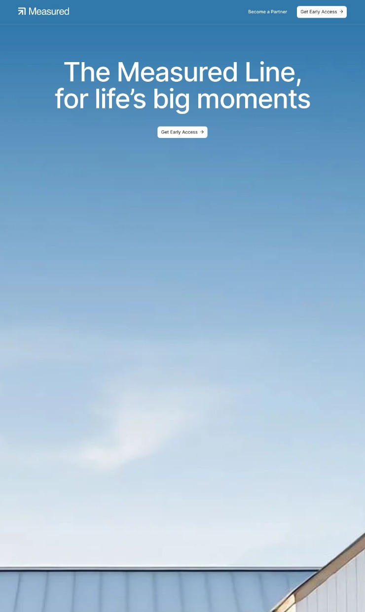 Measured Financial — website design on Landdding