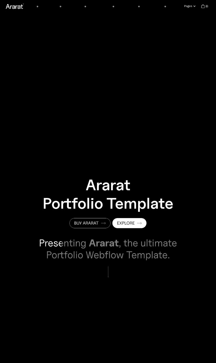 Ararat Portfolio Template — website design on Landdding