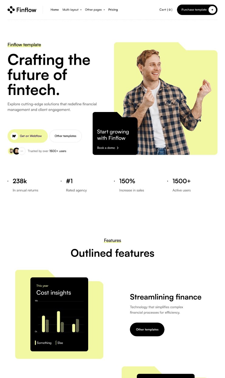 FinFlow - Finance Website Template — website design on Landdding
