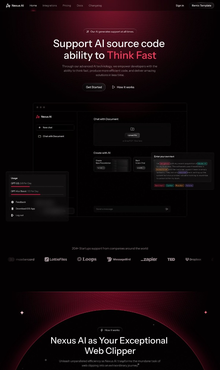 Nexus AI — website design on Landdding
