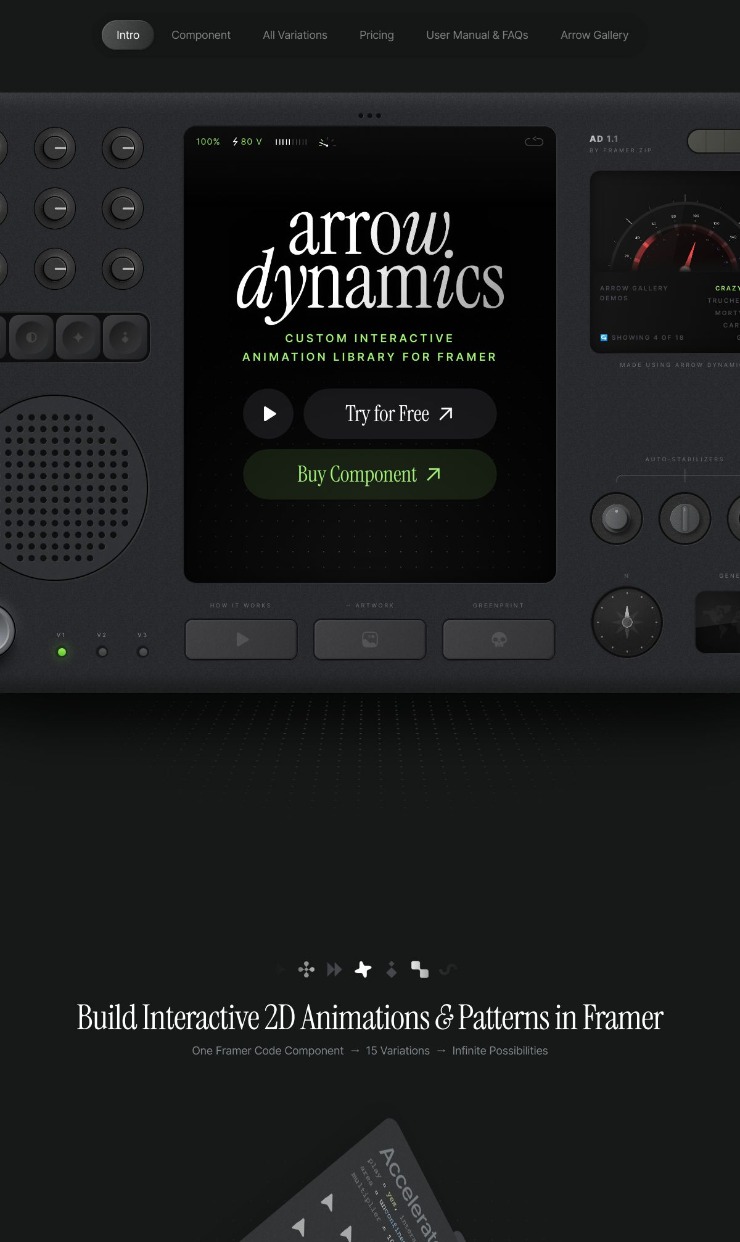 Arrow Dynamics — website design on Landdding